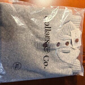 Balmoral Three Button Wool Sweater Grey